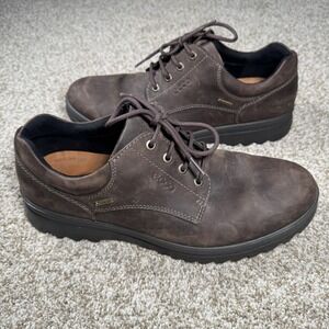 Ecco Mens Size 43 Nubuck Leather Gore-Tex Lace Up Lowtop Shoes